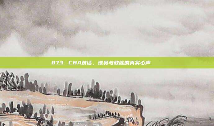 873. CBA对话，球员与教练的真实心声🗨️