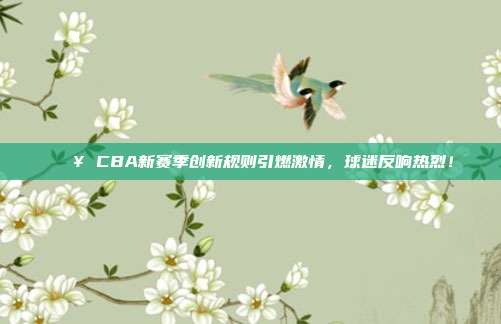 🔥 CBA新赛季创新规则引燃激情，球迷反响热烈！