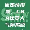 899球迷热情投票，CBA球员人气榜揭晓！🗳️